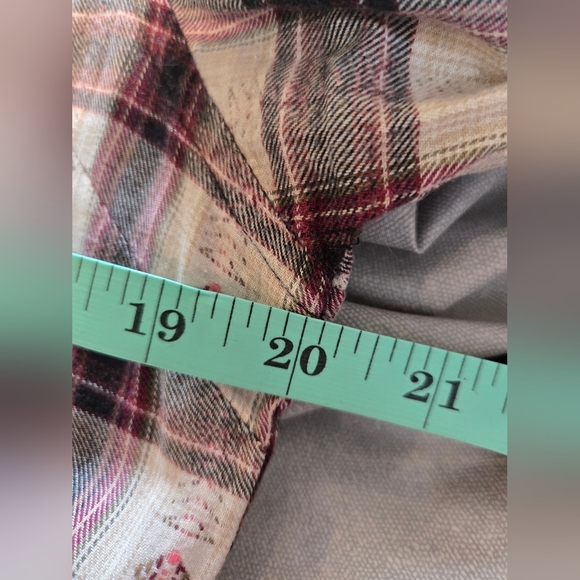 Angie | Red and Cream Plaid Shirt, Size L - Picture 5 of 5